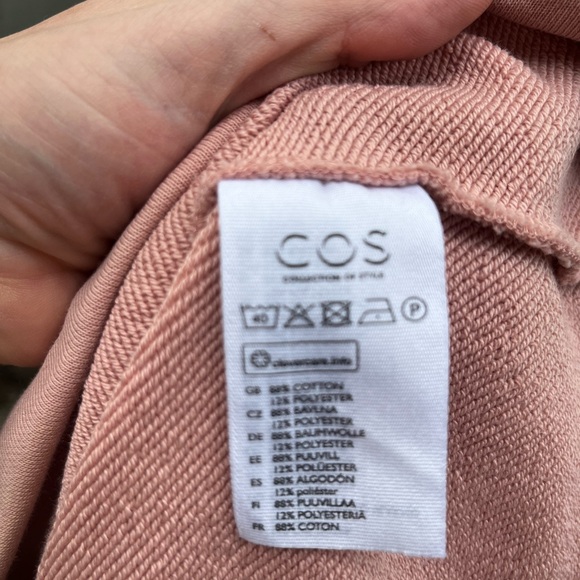 Peach COS Puff Sleeve Cotton Top Size S - Picture 4 of 6